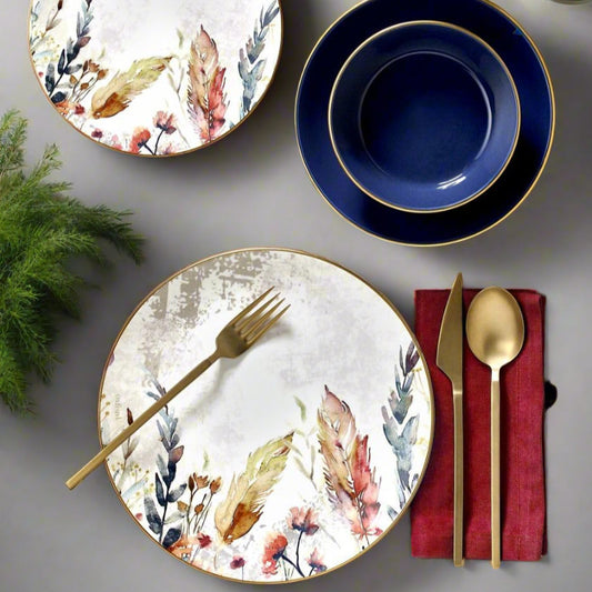 Feather Dinner set 24 Porcelain Plates