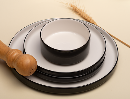 Neoblack 30 Plate Modern Porcelain Dinner Set