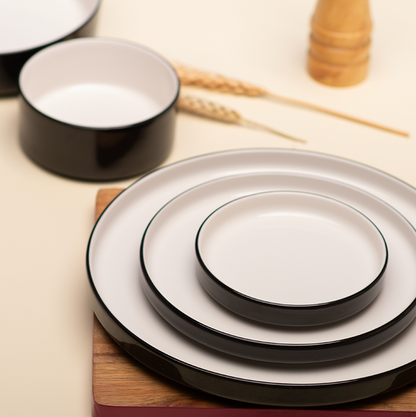 Neoblack 30 Plate Modern Porcelain Dinner Set