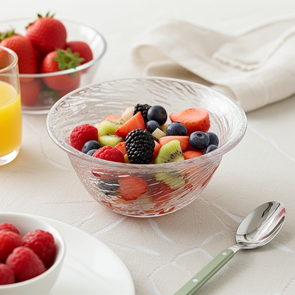 Fwaki Set of 4 Glass Bowls - 13cm Multi-Use Serving Bowls for Desserts, Snacks &; Salads