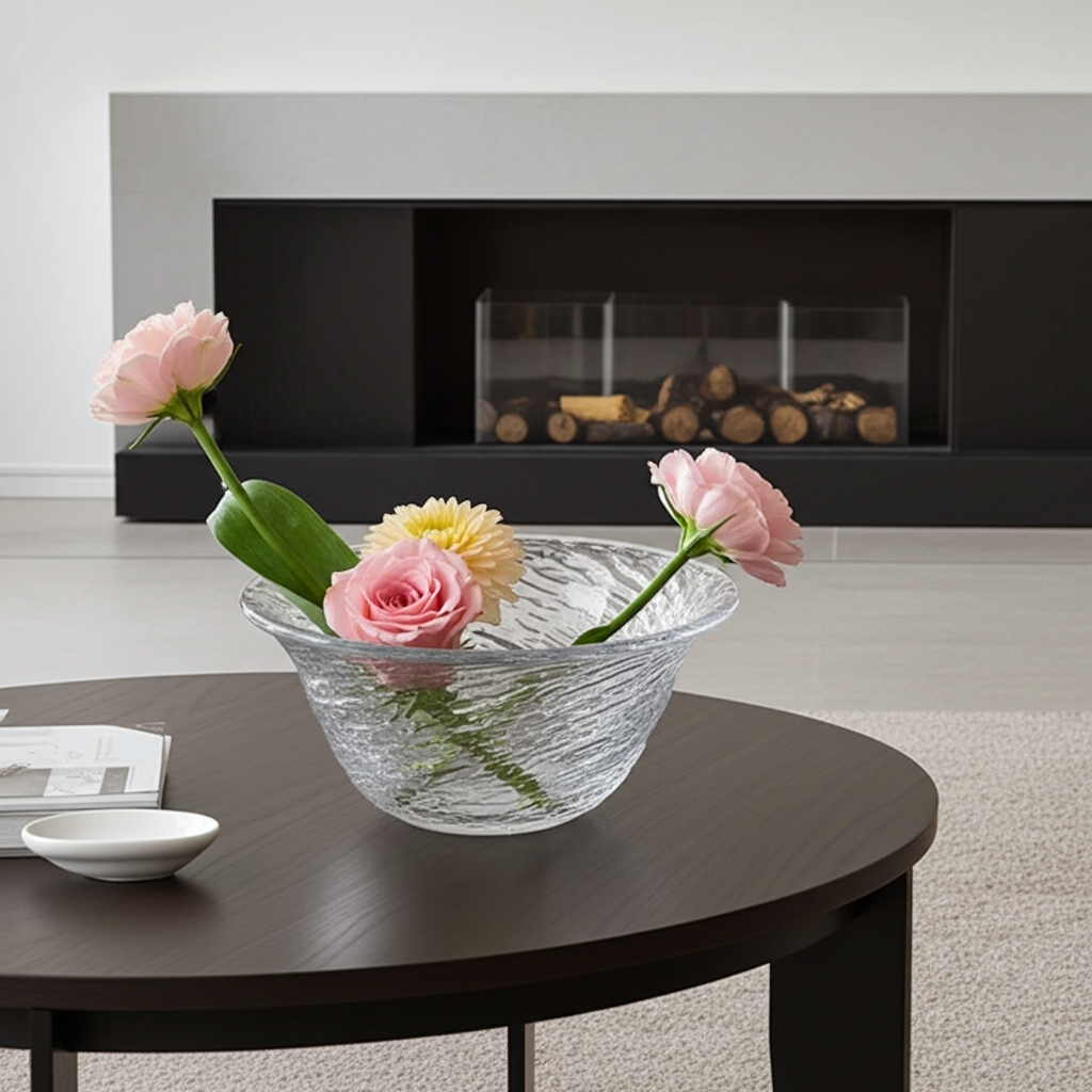 Fwaki Set of 4 Glass Bowls - 13cm Multi-Use Serving Bowls for Desserts, Snacks &; Salads