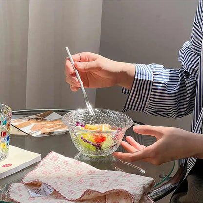 Fwaki Set of 4 Glass Bowls - 13cm Multi-Use Serving Bowls for Desserts, Snacks &; Salads