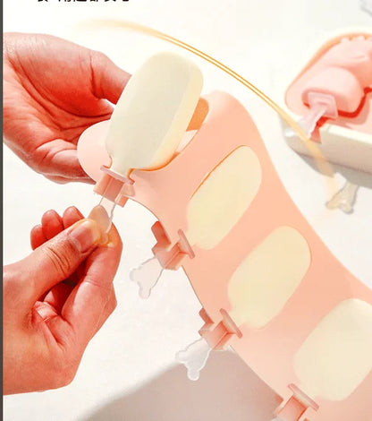 4-Pc Silicone Ice Cream Molds | BPA-Free Popsicle Makers for Homemade Treats | DIY Frozen Yogurt, Chocolate; Candy Molds