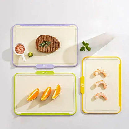 3-Piece Flexible Plastic Cutting Board Set | Extra Thick & Dual-Sided | Non-Slip & Dishwasher Safe | Color-Coded Kitchen Essentials