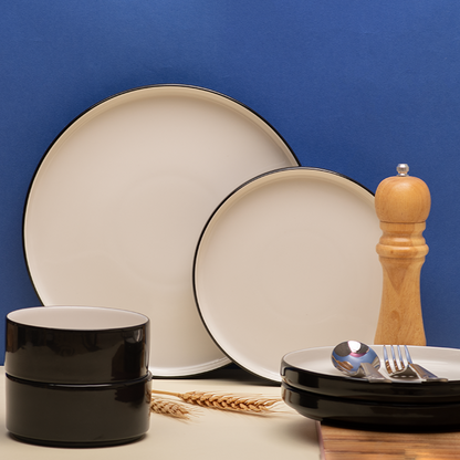 Neoblack 30 Plate Modern Porcelain Dinner Set