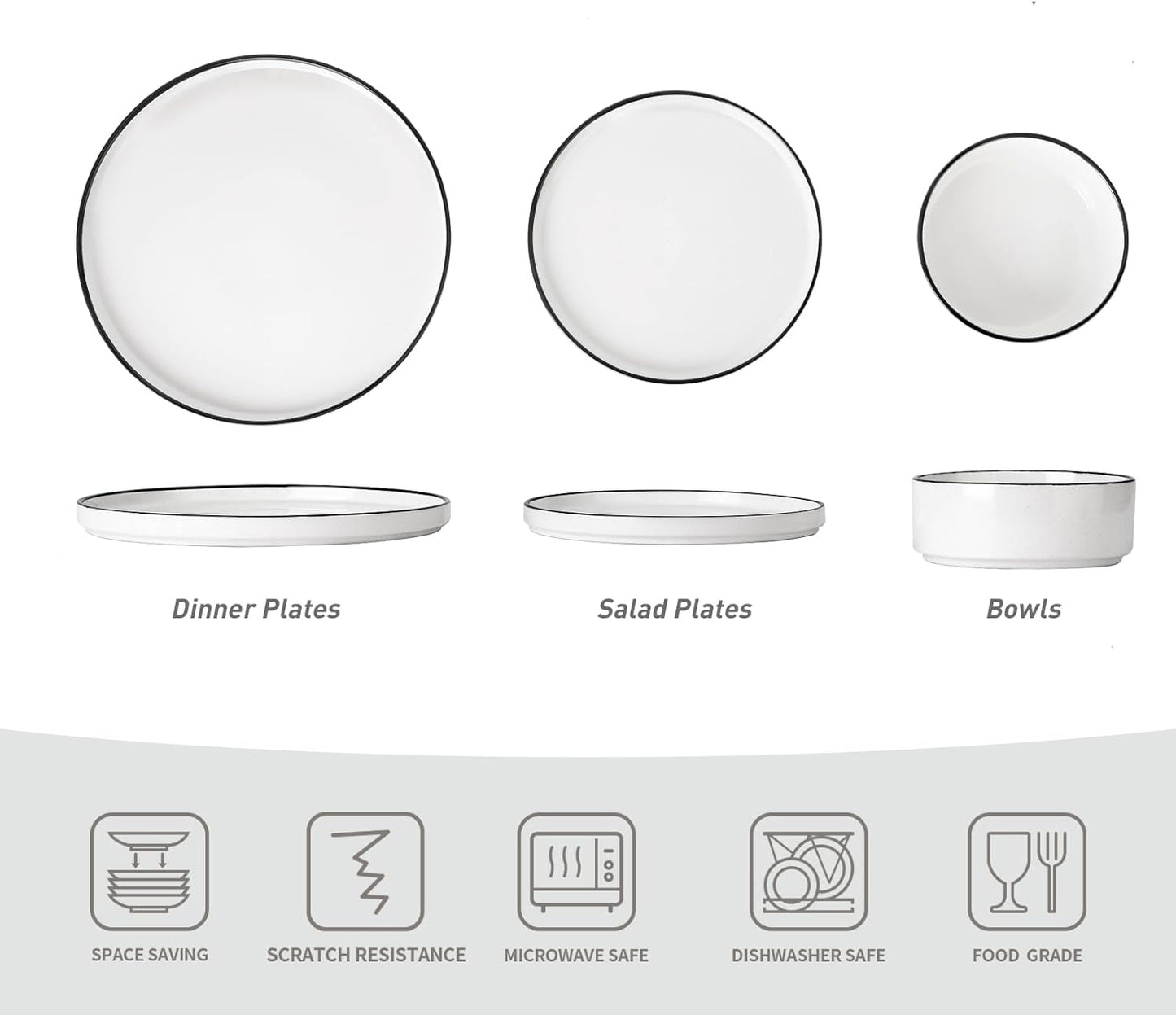 Neoline 30 Plate Modern Porcelain Dinner Set