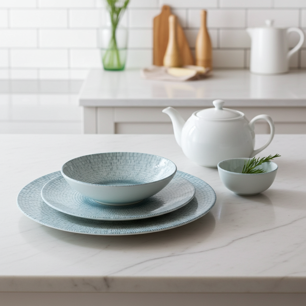 Bluering Dinner Set of 24 Porcelain Plates