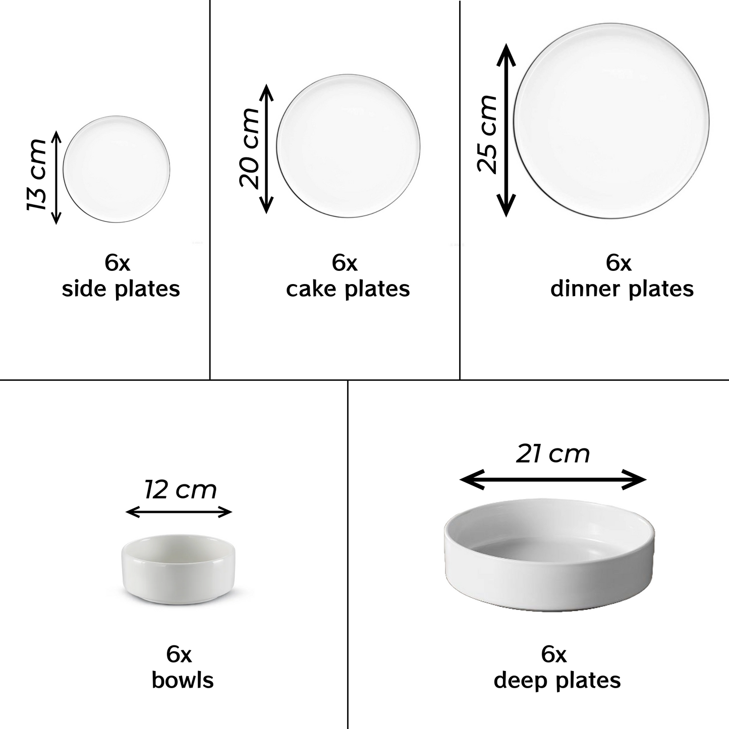 Neoclasik 30 Plate Modern Porcelain Dinner Set