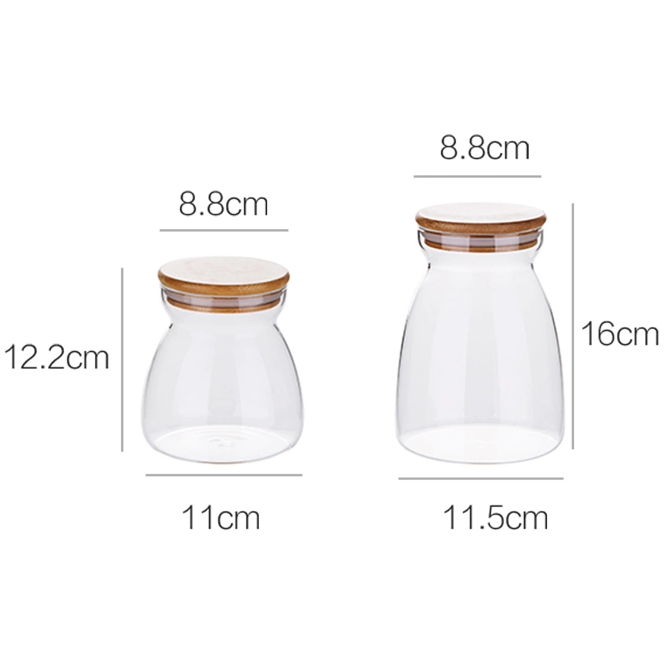 Clear 2 Size Glass Jars
