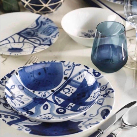 Blueshape dinner set 24 porcelain plates